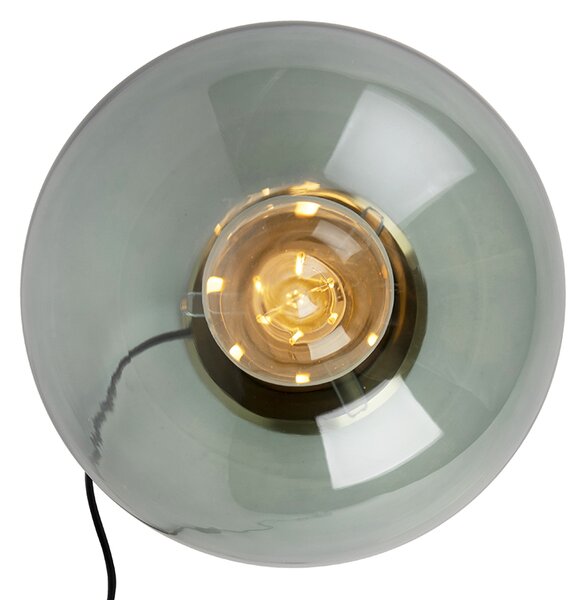Stolní lampa Art Deco mosazná se zeleným sklem - Pallon