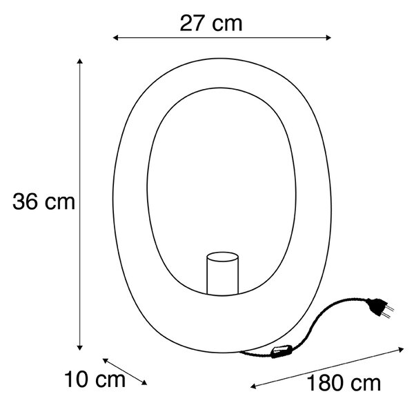 Designová stolní lampa černá se zlatým vnitřkem 36 cm - Cova