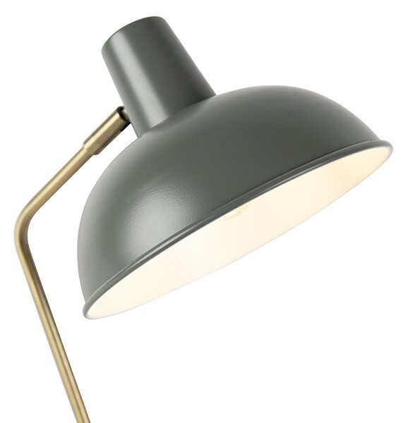 Retro stolní lampa zelená s bronzem - Milou