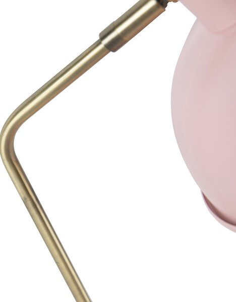 Retro stolní lampa růžová s bronzem - Milou