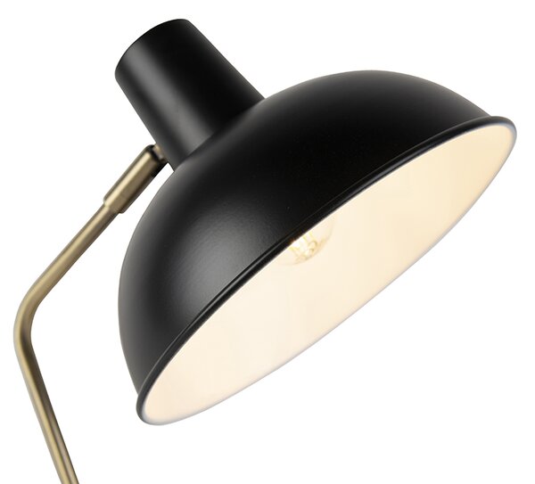 Retro stolní lampa černá s bronzem - Milou