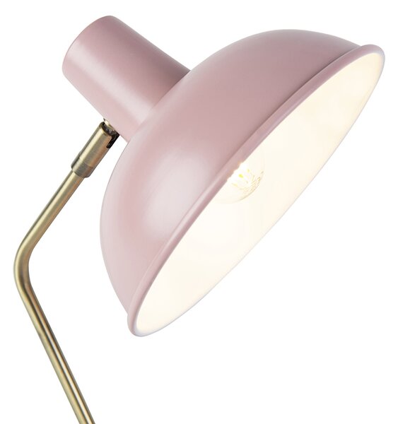 Retro stolní lampa růžová s bronzem - Milou