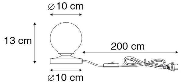 Moderní stolní lampa černá s kouřovým sklem - Atény