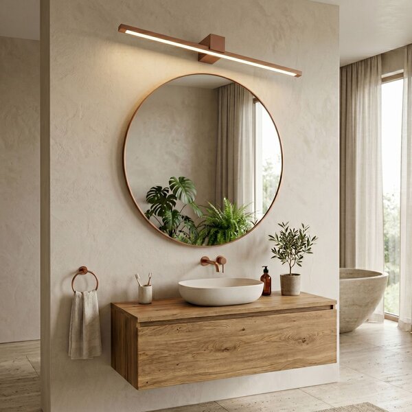 Toolight Rea, Koupelnové nástěnné LED svítidlo SWE054-1W 80 cm COPPER BRUSH, OSW-20154
