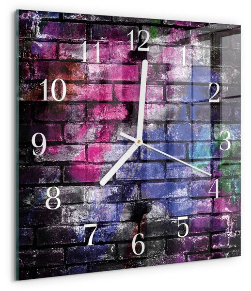 Skleněné hodiny Cihlový zskb-30x30-00086084