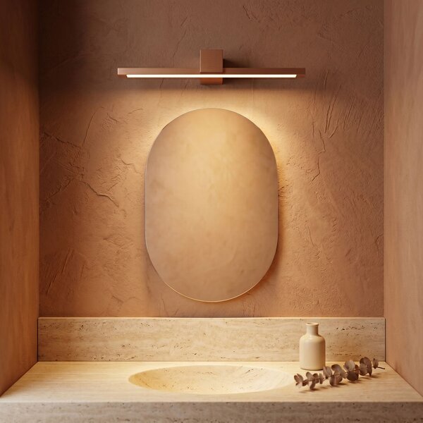 Toolight Rea, Koupelnové nástěnné LED svítidlo SWE053-1W 60 cm COPPER BRUSH, OSW-20153