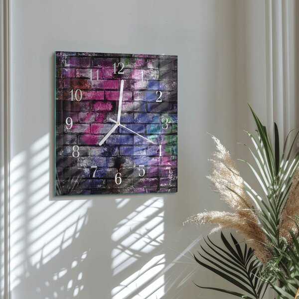 Skleněné hodiny Cihlový zskb-30x30-00086084
