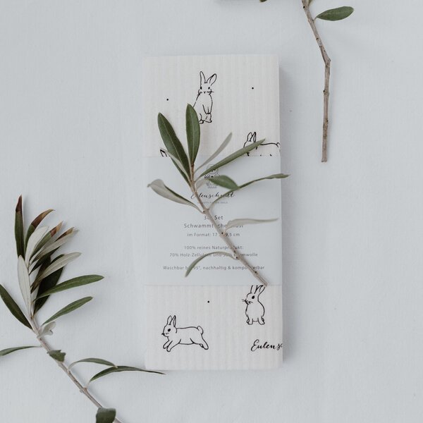 Přírodní houbová utěrka Rabbit – set 3 ks