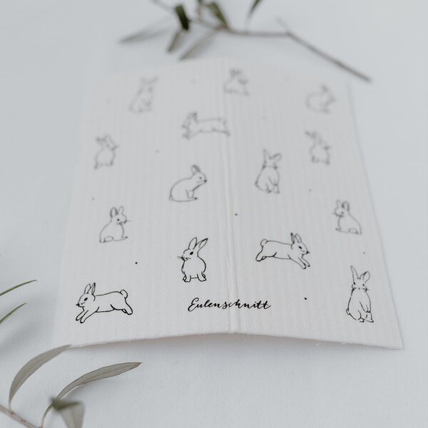Přírodní houbová utěrka Rabbit – set 3 ks