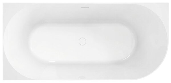 Rea Bellanto Slim, rohová akrylátová vana, 150cm, levá, bílá odtoková krytka, REA-W0582