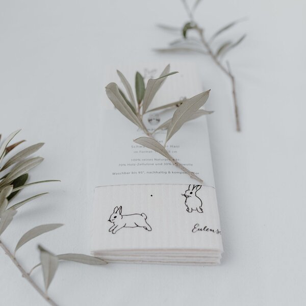 Přírodní houbová utěrka Rabbit – set 3 ks