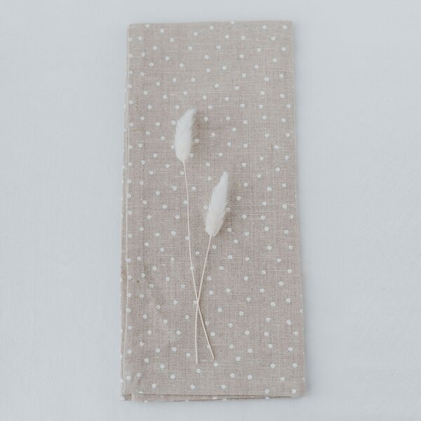Lněná utěrka Natural Dots – set 2 ks
