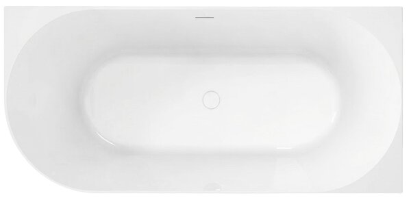 Rea Bellanto Slim, rohová akrylátová vana, 150cm, pravá, bílá odtoková krytka, REA-W0583