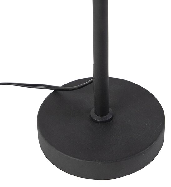 Stolní lampa černá s sametovým stínidlem s motivem listů a zlatým vnitřkem - Parte