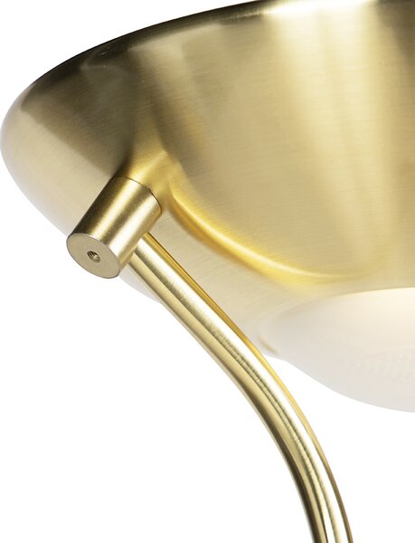 Stojací lampa zlatá s lampou na čtení vč. LED a stmívače - Diva 2