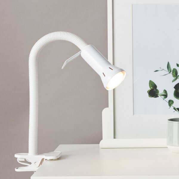 Brilliant 24705T05 Stolní lampa FLEX s klipem BÍLÁ