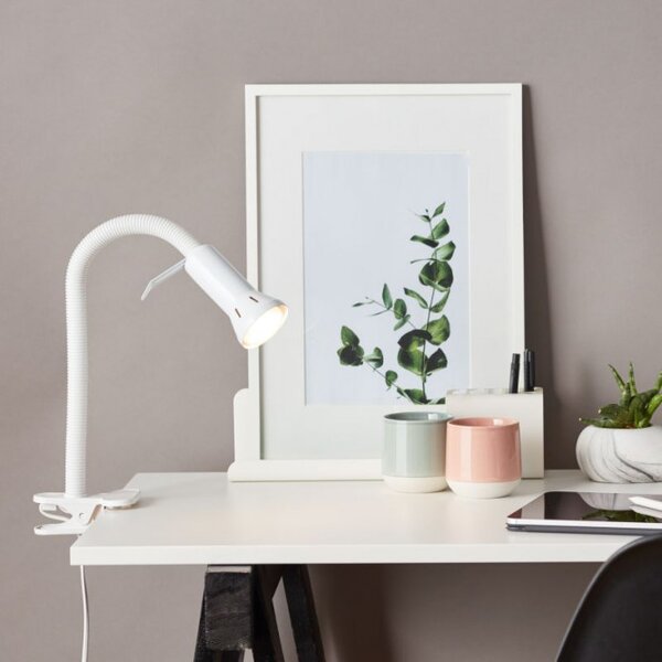 Brilliant 24705T05 Stolní lampa FLEX s klipem BÍLÁ