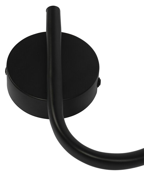 Stropní lampa černá 44,5 cm s kouřovým sklem 3-světlo - Vidro