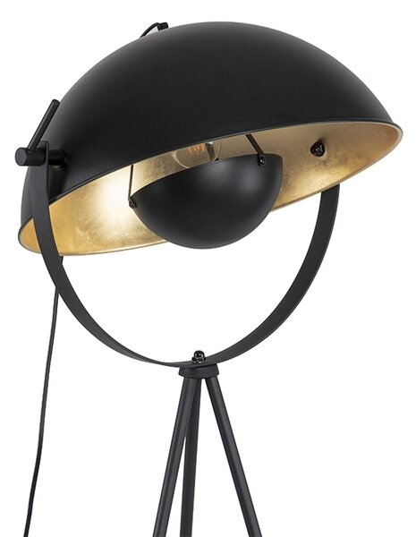 Stojací lampa černá se zlatem 42 cm nastavitelný trojnohý stojan - Magnax
