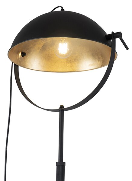 Stojací lampa černá se zlatou 35 cm nastavitelná - Magnax