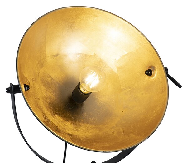 Stojací lampa černá se zlatou 35 cm nastavitelná - Magnax