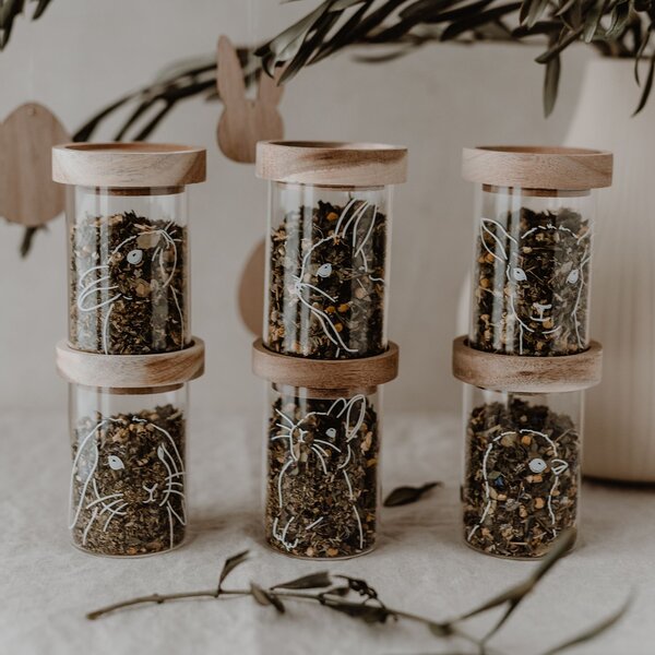 Skleněná dóza s víkem Mini Glass/Oak Easter – set 6 ks