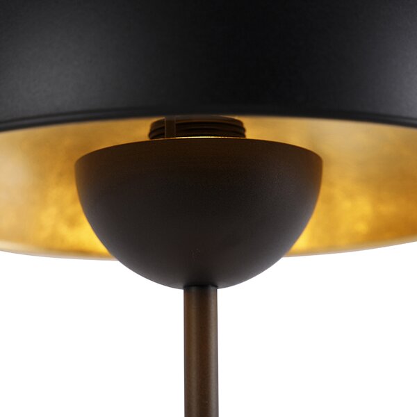 Retro stolní lampa černá se zlatem - Magnax