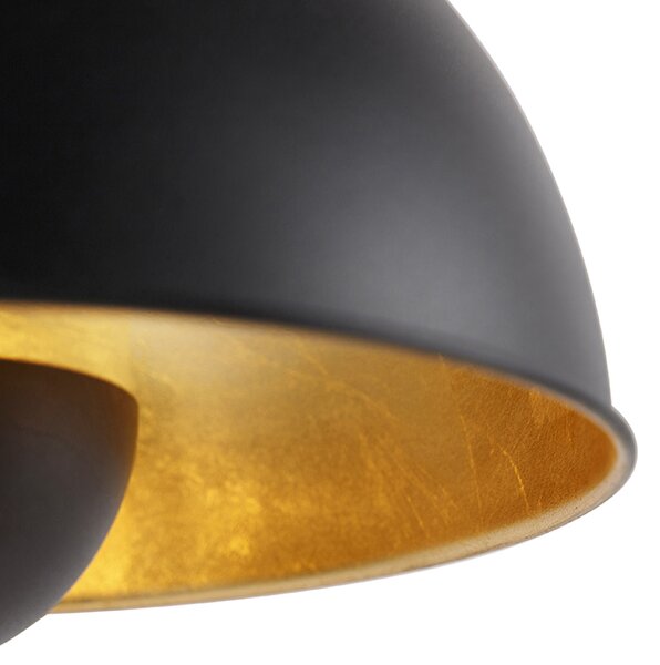 Retro stolní lampa černá se zlatem - Magnax