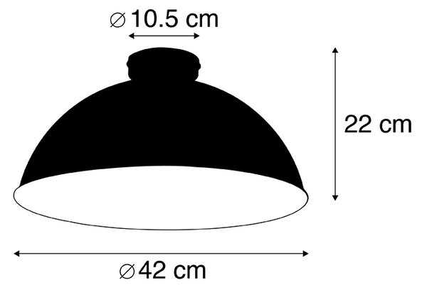 Stropní lampa černá se zlatem 42 cm nastavitelná - Magnax