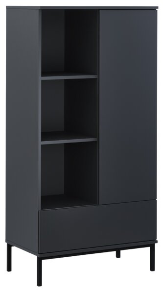 Černá lakovaná knihovna MICADONI QUERY 140 x 70 cm