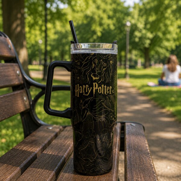 Nerezový termohrnek s brčkem, 940ml, Stor, Harry Potter