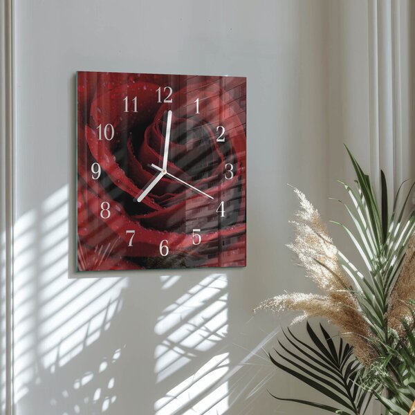 Skleněné hodiny Růže zskb-30x30-00086348