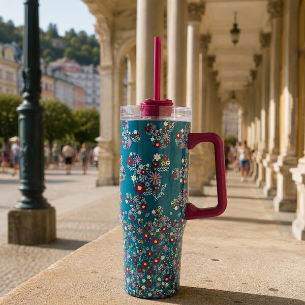 Nerezový termohrnek s brčkem, 940ml, Stor, Mickey
