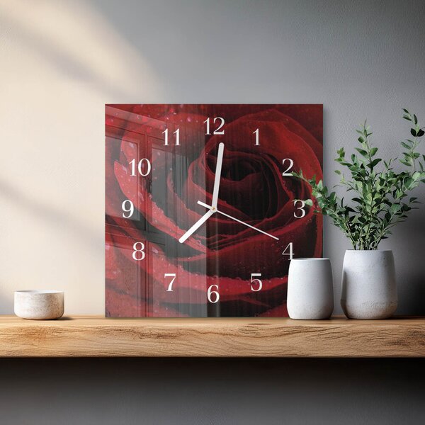 Skleněné hodiny Růže zskb-30x30-00086348