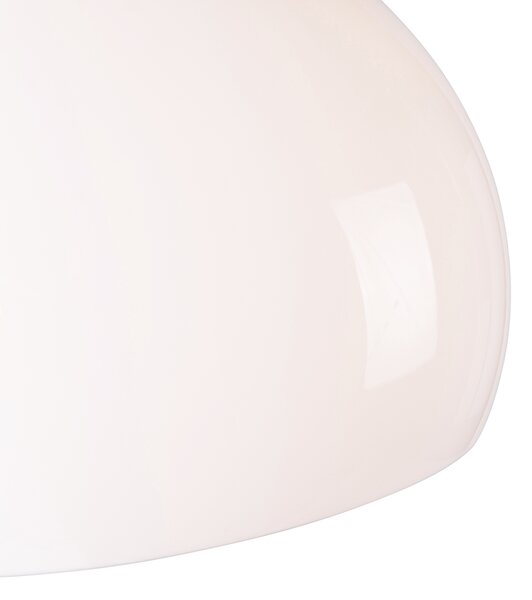 Retro nástěnná oblouková lampa ocel s bílým nastavitelným stínítkem
