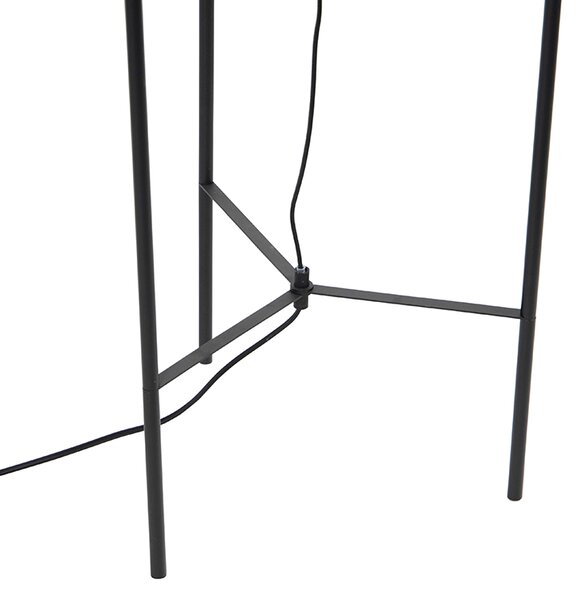 Designová stojací lampa černá s kouřovým sklem - Bliss