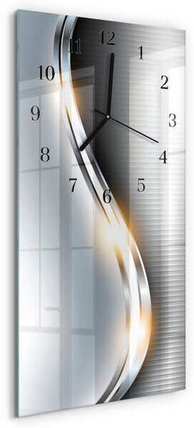 Skleněné hodiny vertikální Abstrakce kovů zsppc-30x60-00059717
