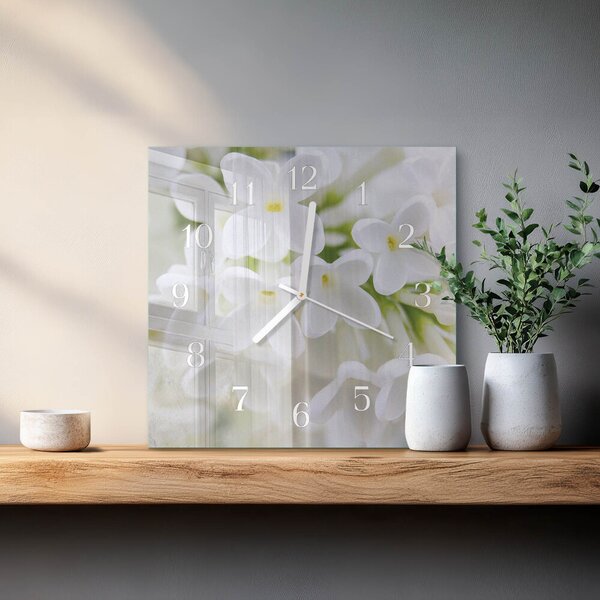 Skleněné hodiny Květiny zskb-30x30-00085985