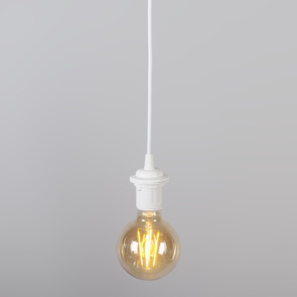 Moderní závěsné svítidlo bílé s černým stínítkem 45 cm - Pendant