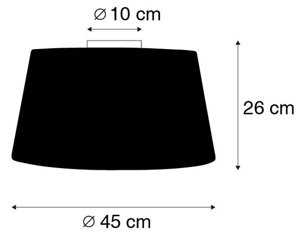 Stropní svítidlo matně černé s bílým stínítkem 45 cm - Combi