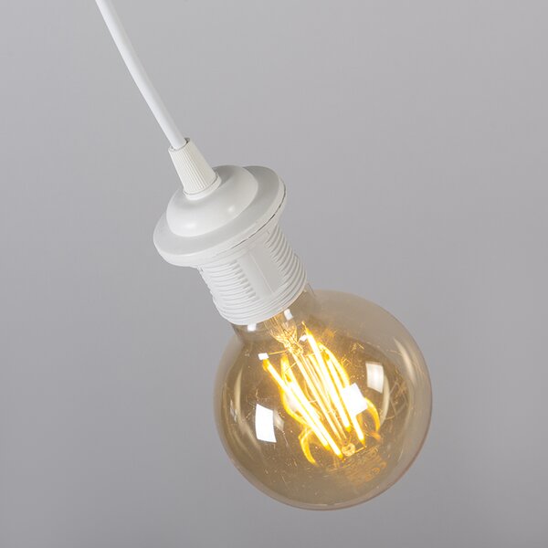 Moderní závěsné svítidlo bílé s černým stínítkem 45 cm - Pendant
