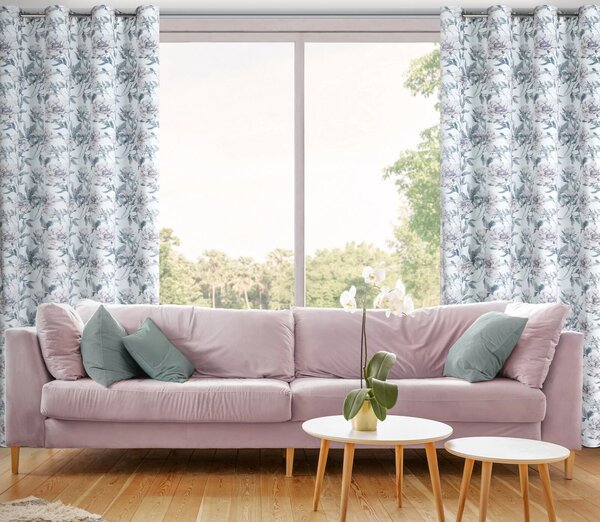 ZATEMŇOVACÍ ZÁVĚS NA KROUŽCÍCH BEVERLY 140X250 CM KVĚTY