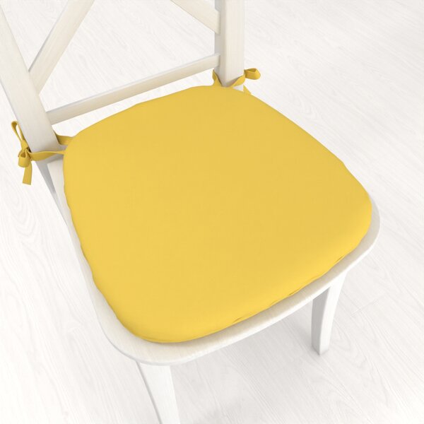 Biante Oblý podsedák Rongo RG-090 Světle žlutý - 39x37x3 cm