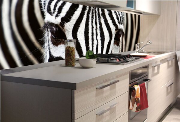 DIMEX | Fototapeta do kuchyně Zebra KI-180-016 | 180 x 60 cm | černobílá