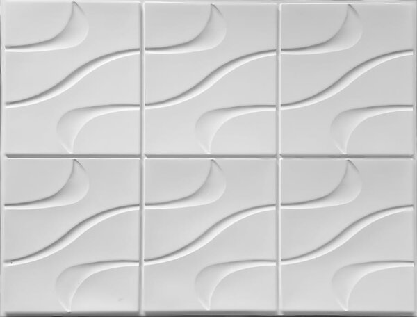 Obkladové panely 3D OS33-K01, cena za kus, rozměr 440 x 580 mm, vlnovky bílé, IMPOL TRADE