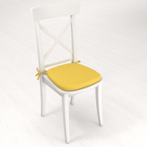Biante Oblý podsedák Rongo RG-090 Světle žlutý - 39x37x3 cm