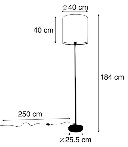Stojací lampa s černým stínítkem s motivem páva červená 40 cm - Simplo