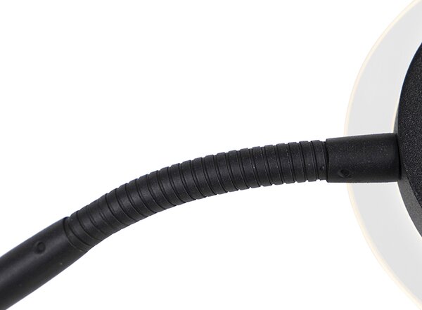 Moderní stojací lampa černá vč. LED s lampou na čtení - Divine