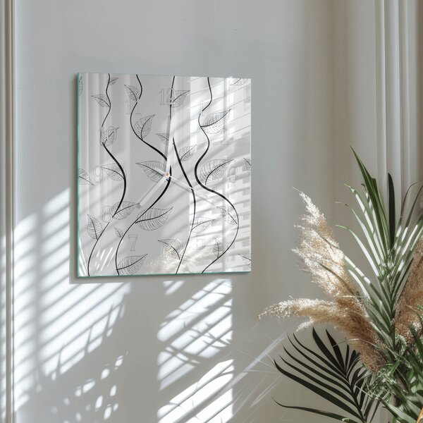 Skleněné hodiny Umění listí zskb-30x30-00080178