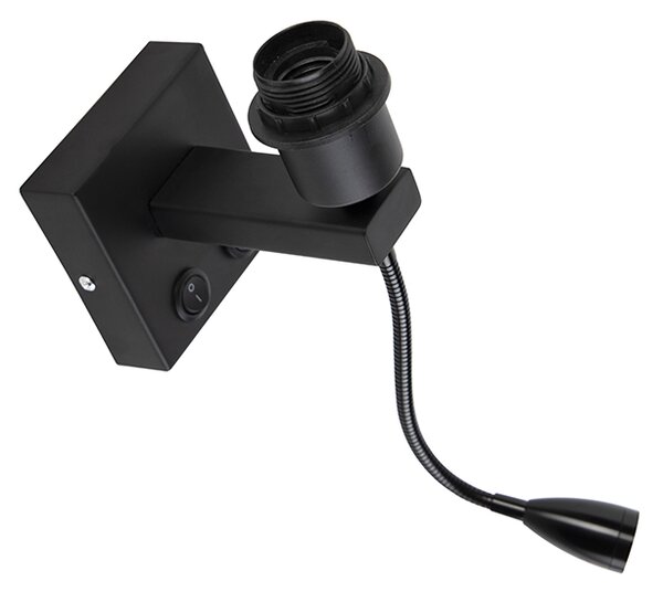 Moderní nástěnná lampa černá s flexibilním ramenem - Brescia Combi